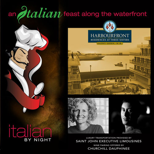 Poster for 'Italian feast along the waterfront', part of the Fundy Food Festival.